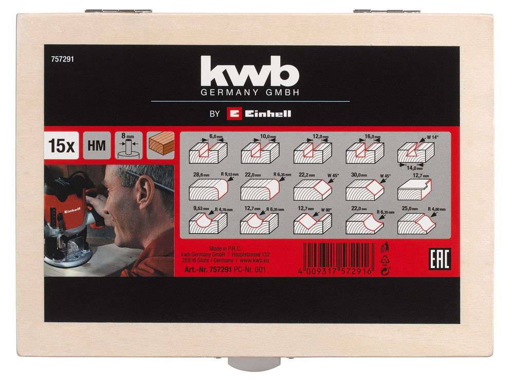 Kwb By Einhell - Set de coupe 15 pièces pour défonceuses - KWB by Einhell - Image 4