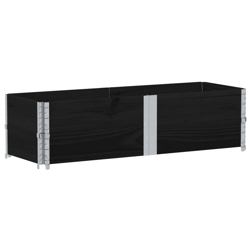 Jardinière Noire en Bois de Pin pour Terrasse Bac Potager Surélevé Pliable 150x50x41 cm - ComfortXL Outdoor Living - Image 2