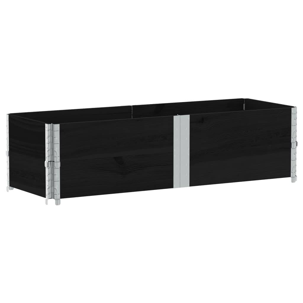 Jardinière Noire en Bois de Pin pour Terrasse Bac Potager Surélevé Pliable 150x50x41 cm - ComfortXL Outdoor Living - Image 5