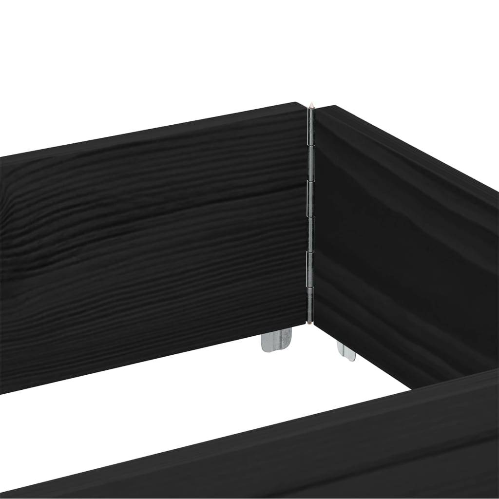 Jardinière Noire en Bois de Pin pour Terrasse Bac Potager Surélevé Pliable 150x50x41 cm - ComfortXL Outdoor Living - Image 7