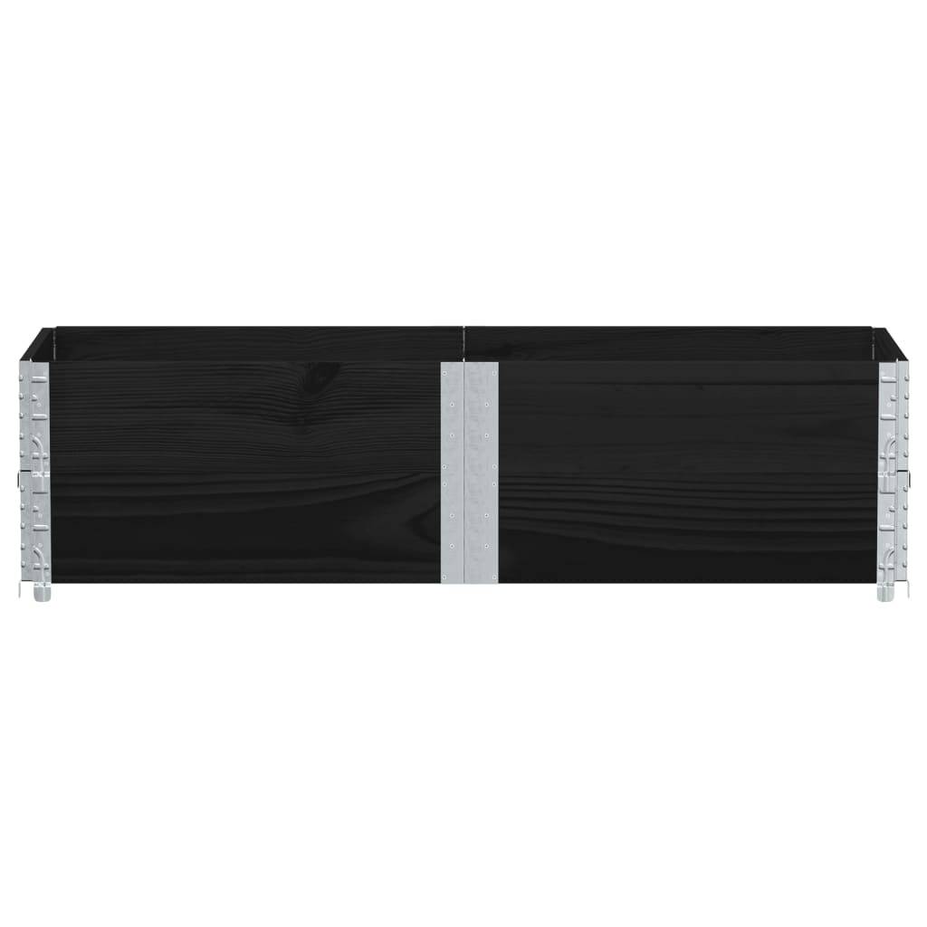 Jardinière Noire en Bois de Pin pour Terrasse Bac Potager Surélevé Pliable 150x50x41 cm - ComfortXL Outdoor Living - Image 3