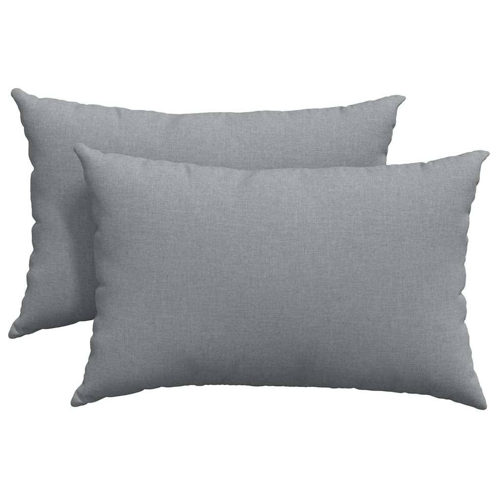 Lot de 2 Grands Coussins de Canapé Tissu Lisse Housses Lavables pour Déco Salon Gris Clair 60x40 cm – ComfortXL Outdoor Living - Image 2