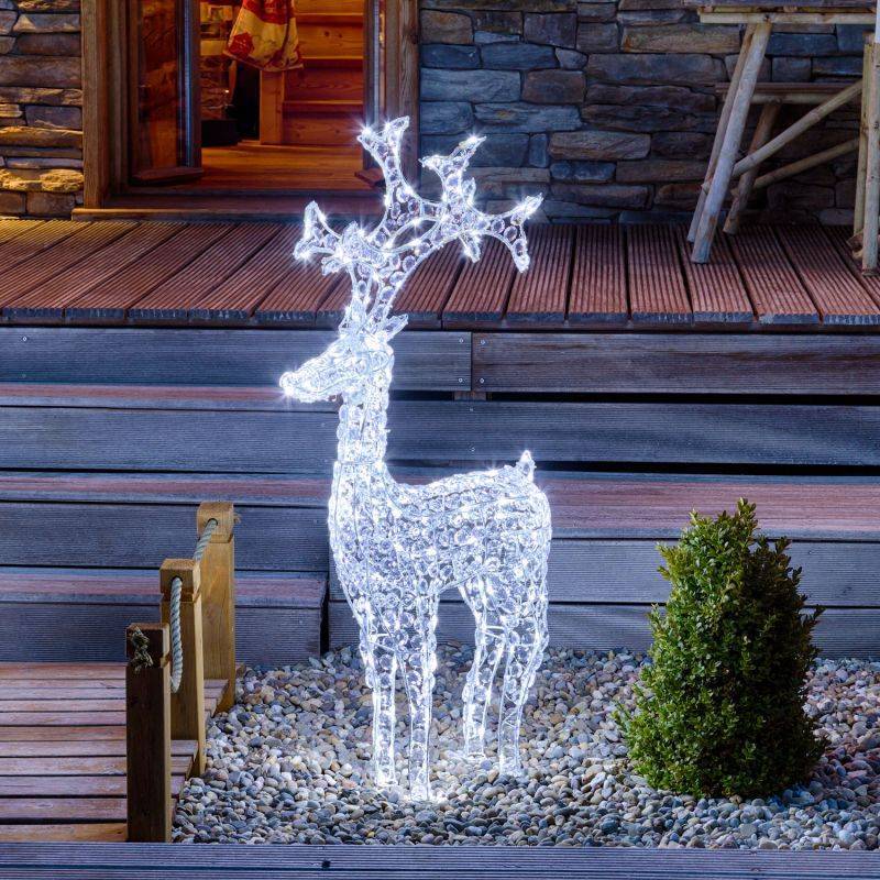 Lotti - Renne lumineux de Noël cristaux acryliques H1.2M 250 LED blanc froid extérieur professionnel Lotti - Image 2