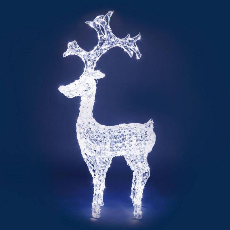 Lotti - Renne lumineux de Noël cristaux acryliques H1.2M 250 LED blanc froid extérieur professionnel Lotti - Image 5
