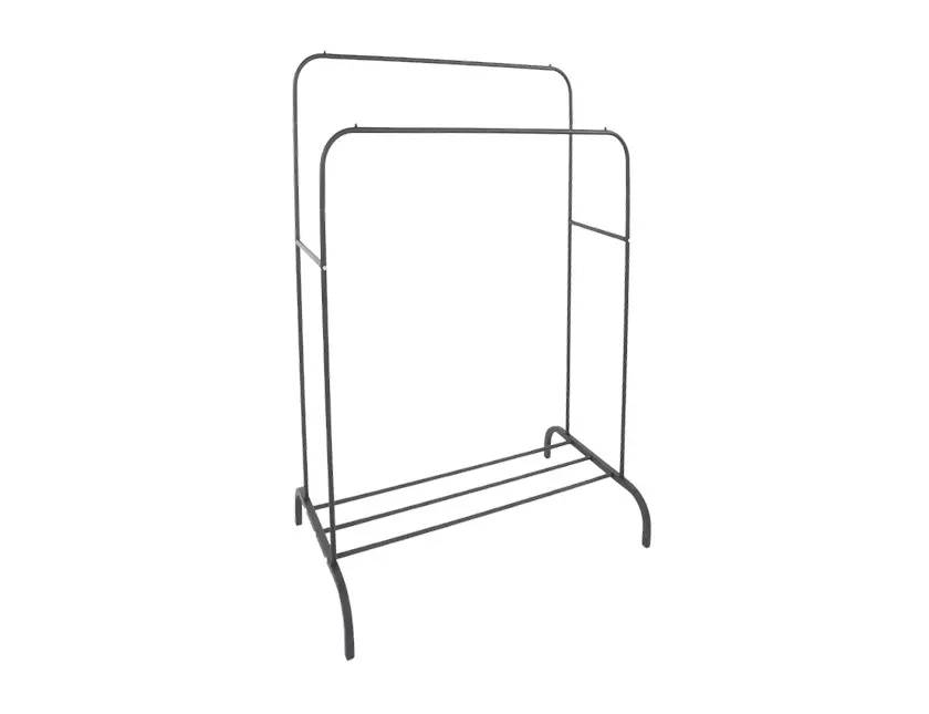 Portant vêtements noir mat 110x54x125-145 cm - PRACTO HOME - Image 1