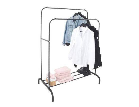 Portant vêtements noir mat 110x54x125-145 cm - PRACTO HOME - Image 4