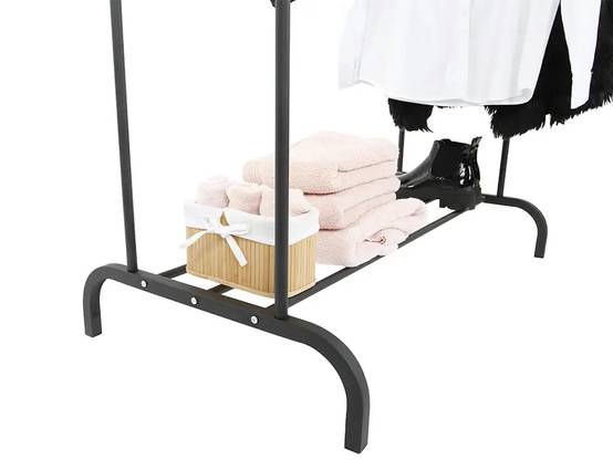 Portant vêtements noir mat 110x54x125-145 cm - PRACTO HOME - Image 5