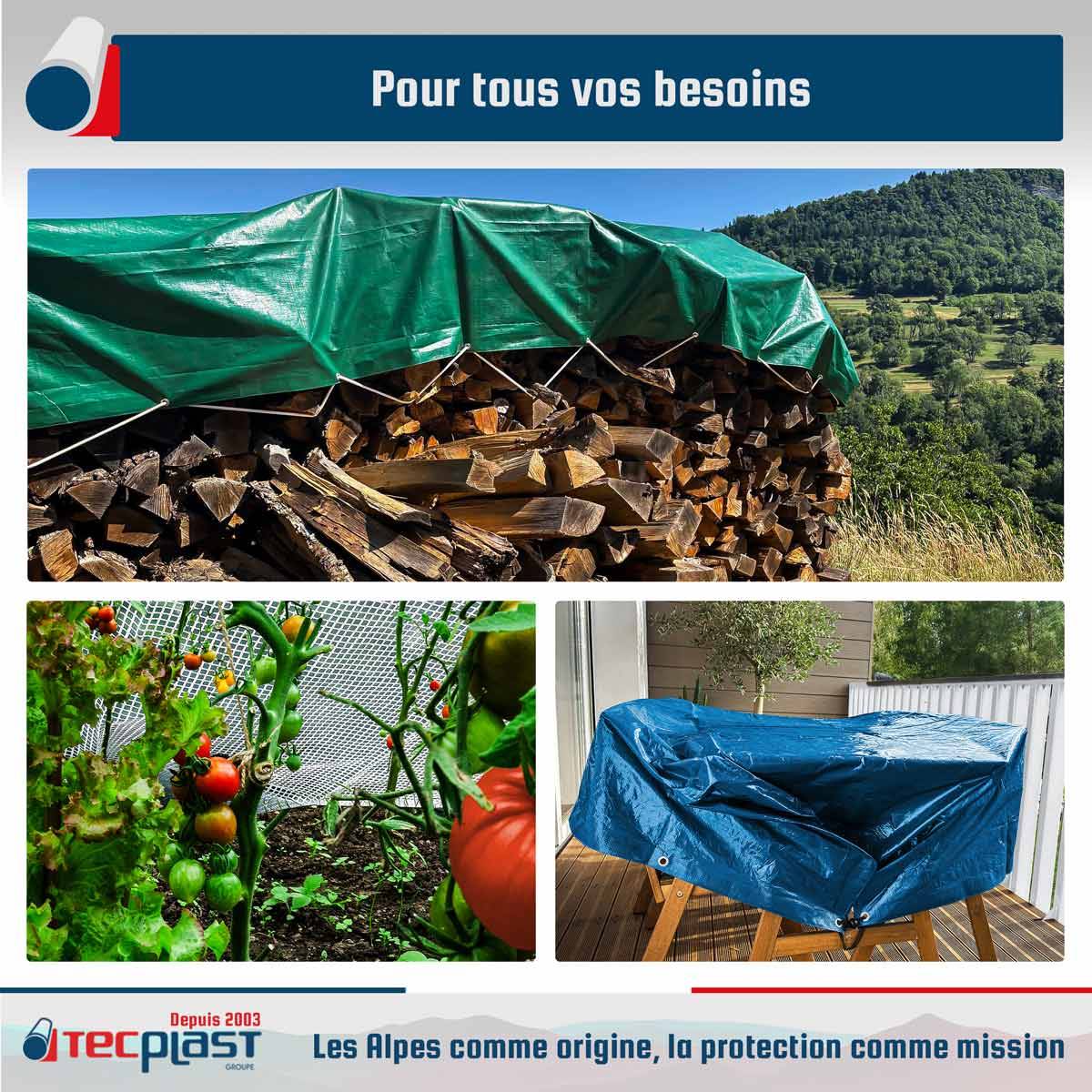Pack Protection L'ESSENTIEL - 3 Bâches imperméables - 1,5x6m (x1) HQ250MU / 3x4m (x1) TR170MU / 2x3m (x1) SR150MU -PT1MU TECPLAST - Image 2