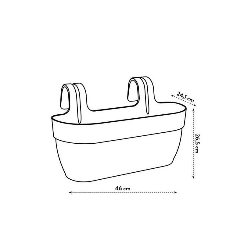 Elho - Elho - Pot De Fleurs -  Vibia Campana Easy Hanger Large - Bleu Vintage - Balcon Exterieur - L 24.1 X W 46 X H 26.5 Cm - Image 4