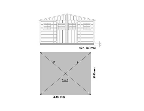 Altanka - Abri de jardin en bois 11.88 m2 - 4x2.97 m - Couleur: naturel - DOM667 - ALTANKA - Image 5