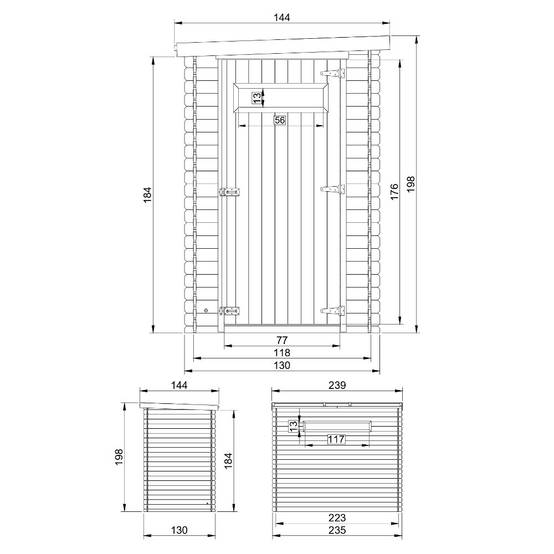 Timbela - Abri de jardin en bois l239xL144xH198 cm / 2.63 m² avec petite fenêtre - Stockage extérieur - 19 mm d’épaisseur - Timbela M306A - Image 6