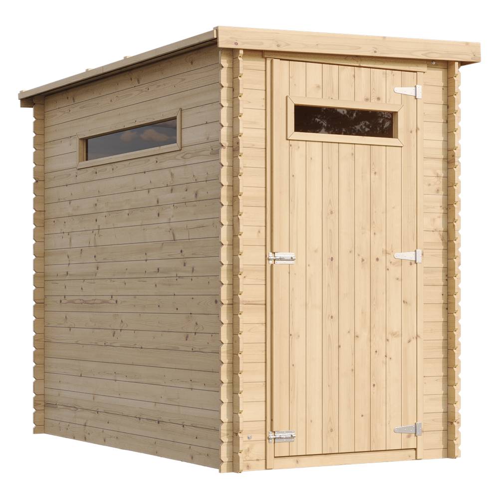 Timbela - Abri de jardin en bois l239xL144xH198 cm / 2.63 m² avec petite fenêtre - Stockage extérieur - 19 mm d’épaisseur - Timbela M306A - Image 2