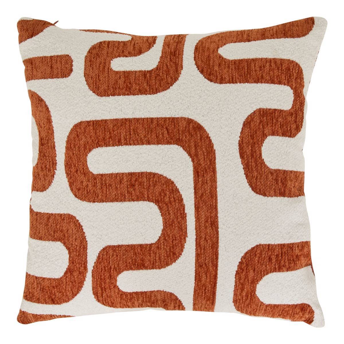 Coussin Déco Chenille "Safina" 40x40cm Ambre - Image 1
