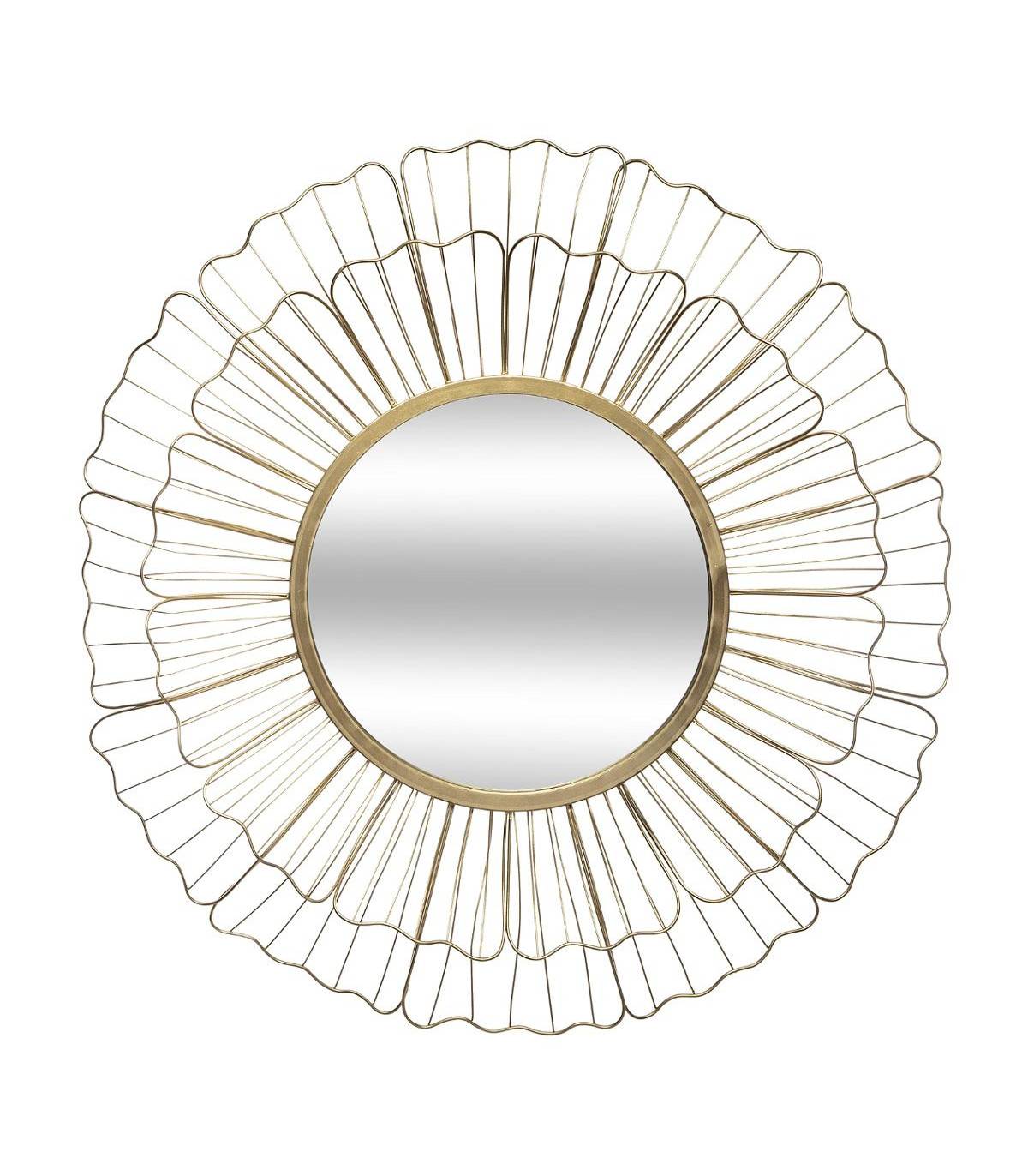 Miroir mural Fleur en Métal doré D 67 cm - Image 1