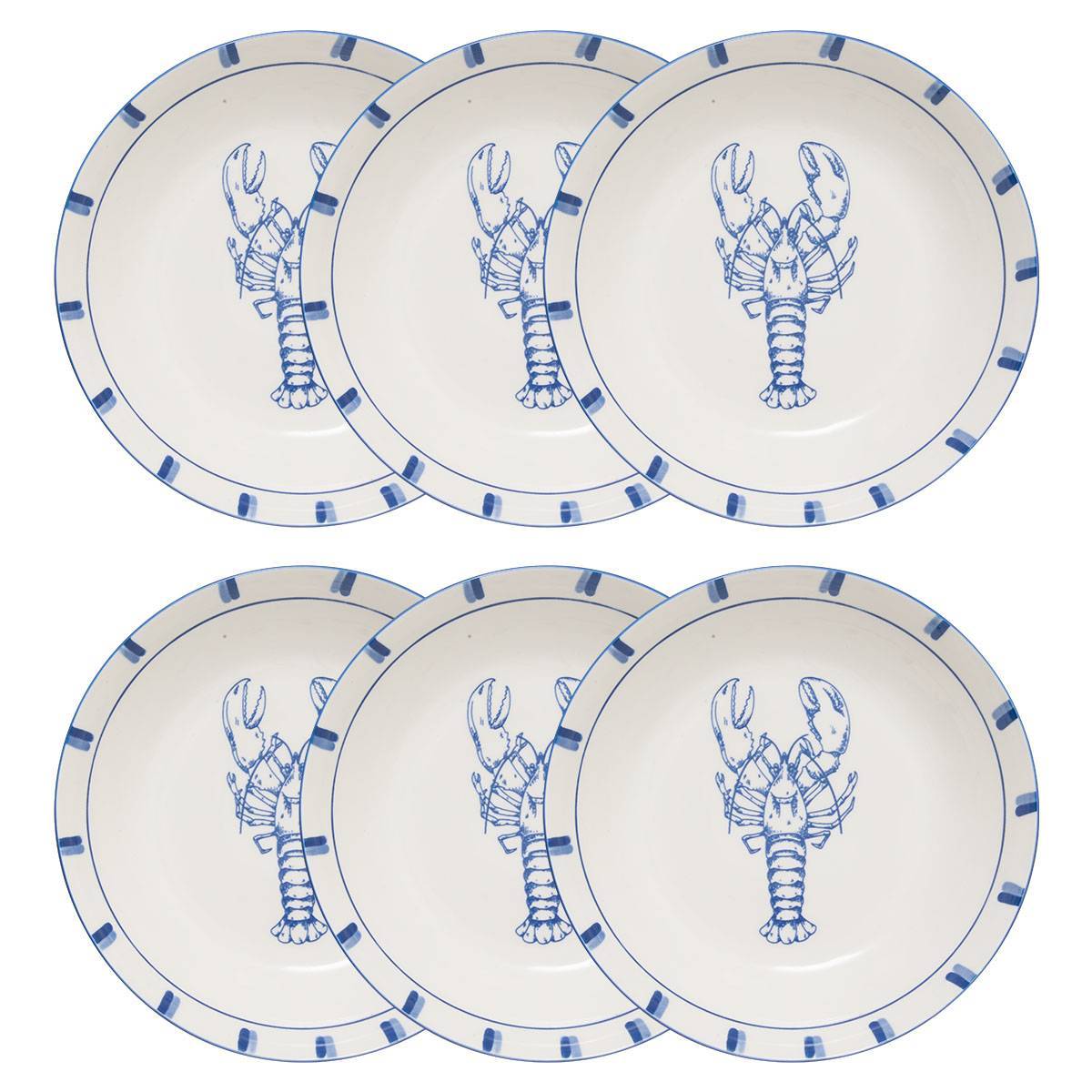 Atmosphera - Lot de 6 Assiette Oceania bleu - Atmosphera Créateur d'intérieur - Image 1