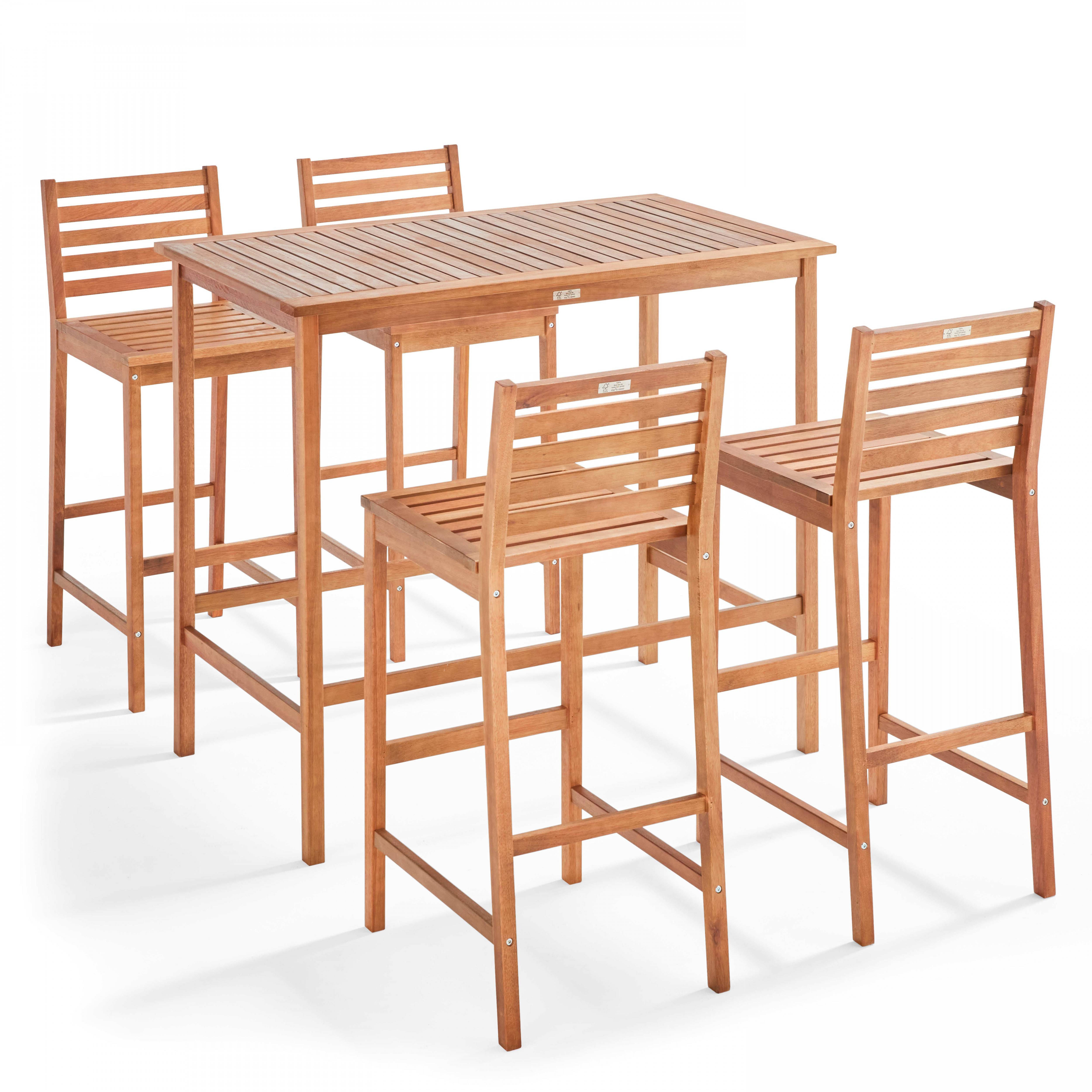 Oviala - Table de terrasse haute en bois d'eucalyptus Anglet - Oviala - Image 5