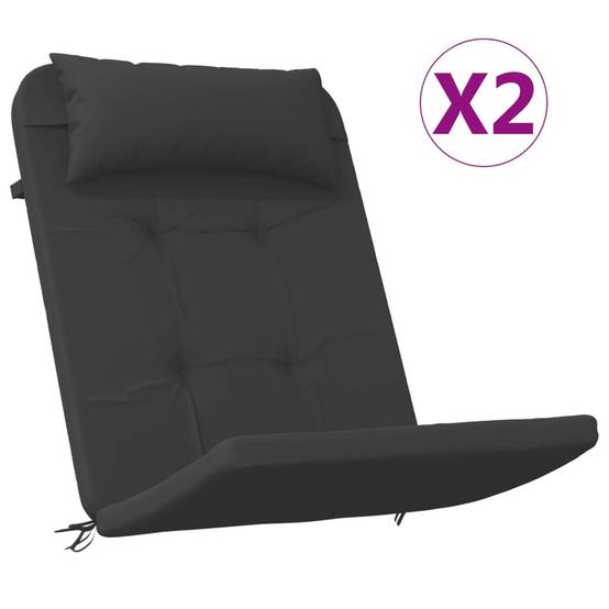 PANGIVO - Coussins de chaise Adirondack tissu Oxford noir 126 x 58 x 4.5 cm - PANGIVO - Image 2