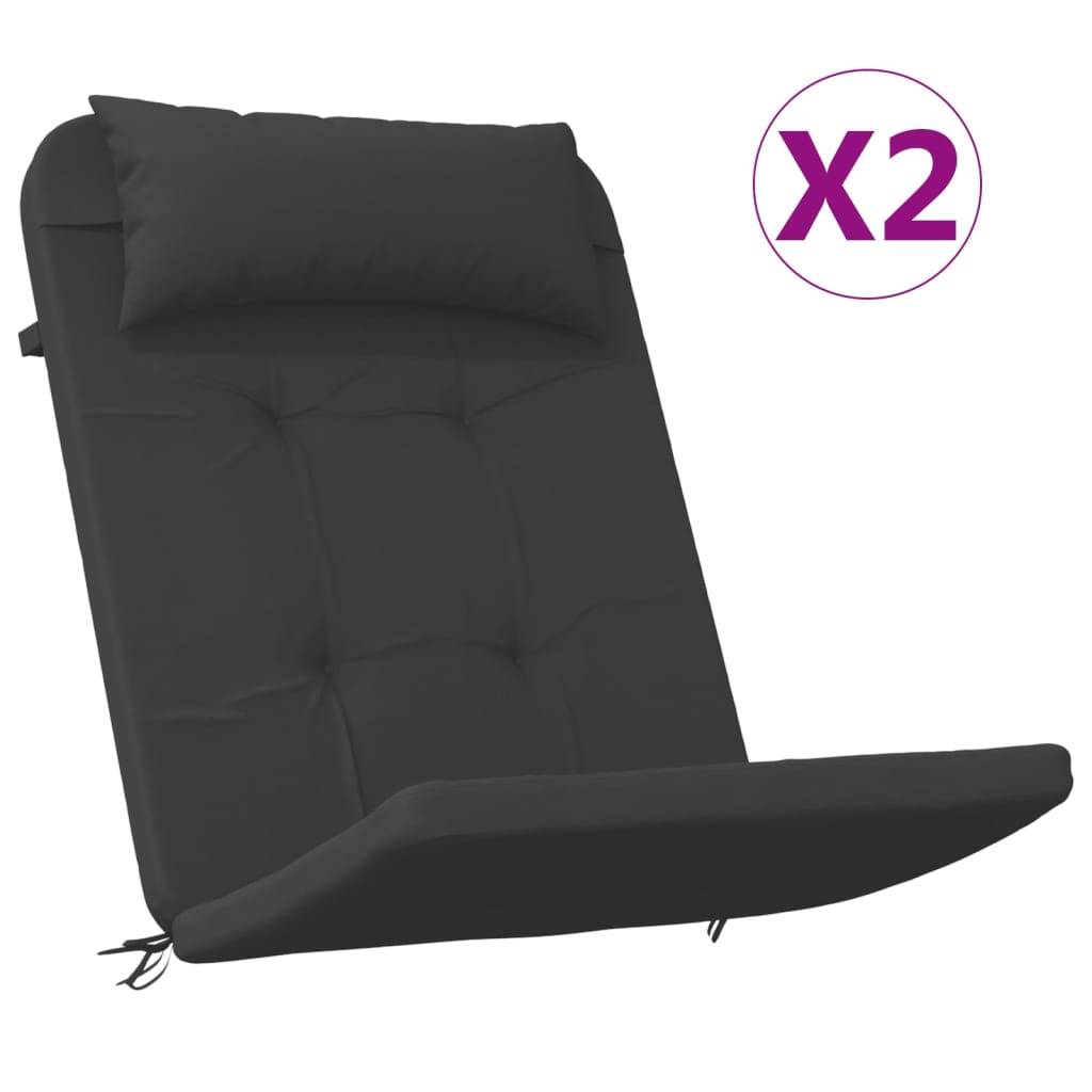 PANGIVO - Coussins de chaise Adirondack tissu Oxford noir 126 x 58 x 4.5 cm - PANGIVO - Image 2