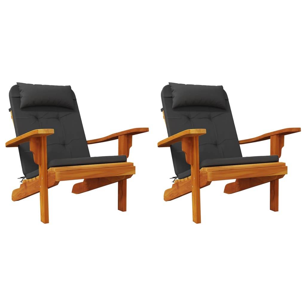 PANGIVO - Coussins de chaise Adirondack tissu Oxford noir 126 x 58 x 4.5 cm - PANGIVO - Image 4