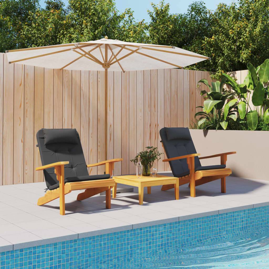 PANGIVO - Coussins de chaise Adirondack tissu Oxford noir 126 x 58 x 4.5 cm - PANGIVO - Image 1