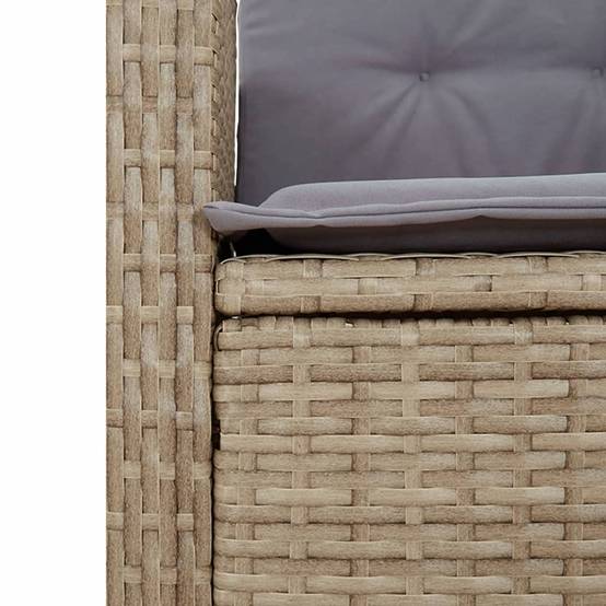 Canapé extérieur ajustable large poly rotin coussins gris clair beige – ComfortXL Outdoor Living - Image 7