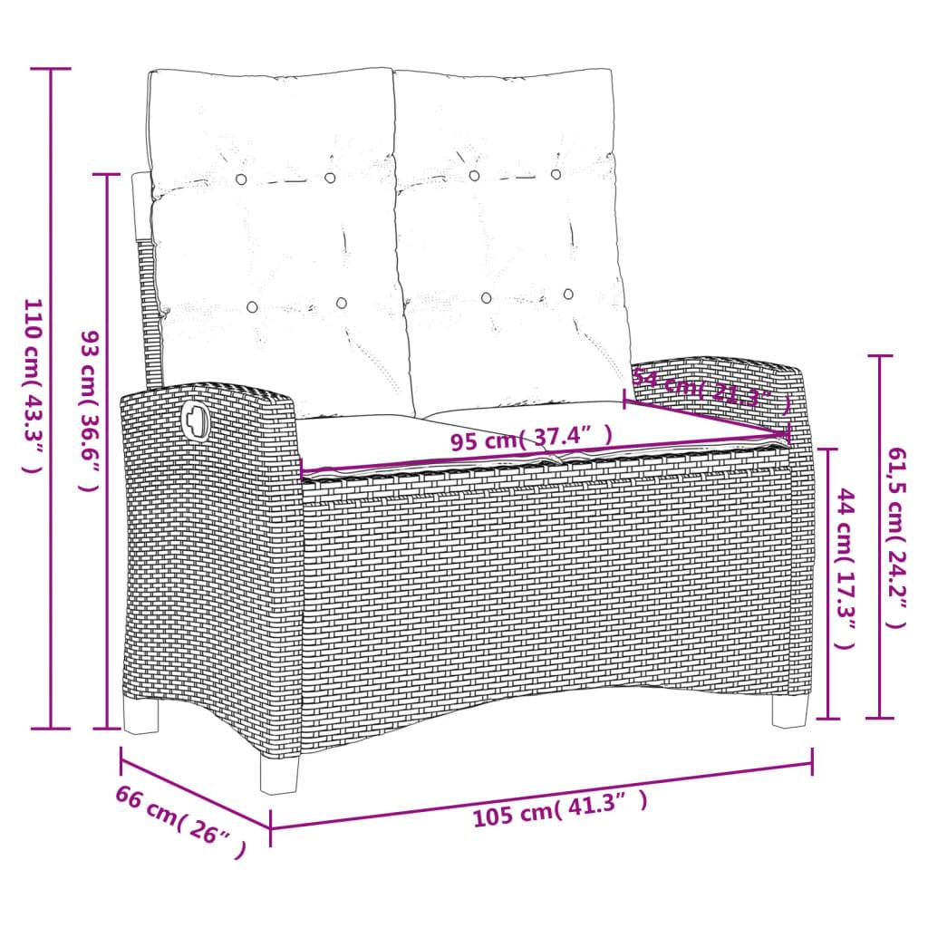 Canapé extérieur ajustable large poly rotin coussins gris clair beige – ComfortXL Outdoor Living - Image 10