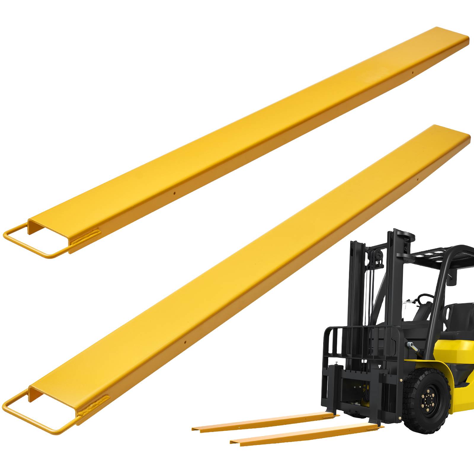 Vevor - VEVOR Rallonges fourches palette 2130x140 mm, acier carbone, jaune. Charges volumineuses. - Image 1