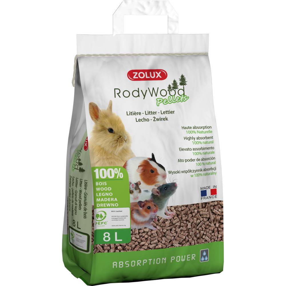 Zolux - zolux - Litière Rodywood pellets pour rongeur 8 L, 5.64 kg - Image 1