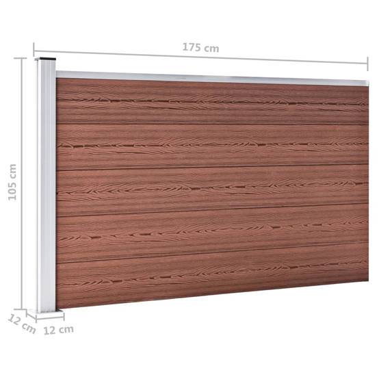 Clôture de jardin WPC composite marron 175 x 105 cm - PANGIVO - Image 9