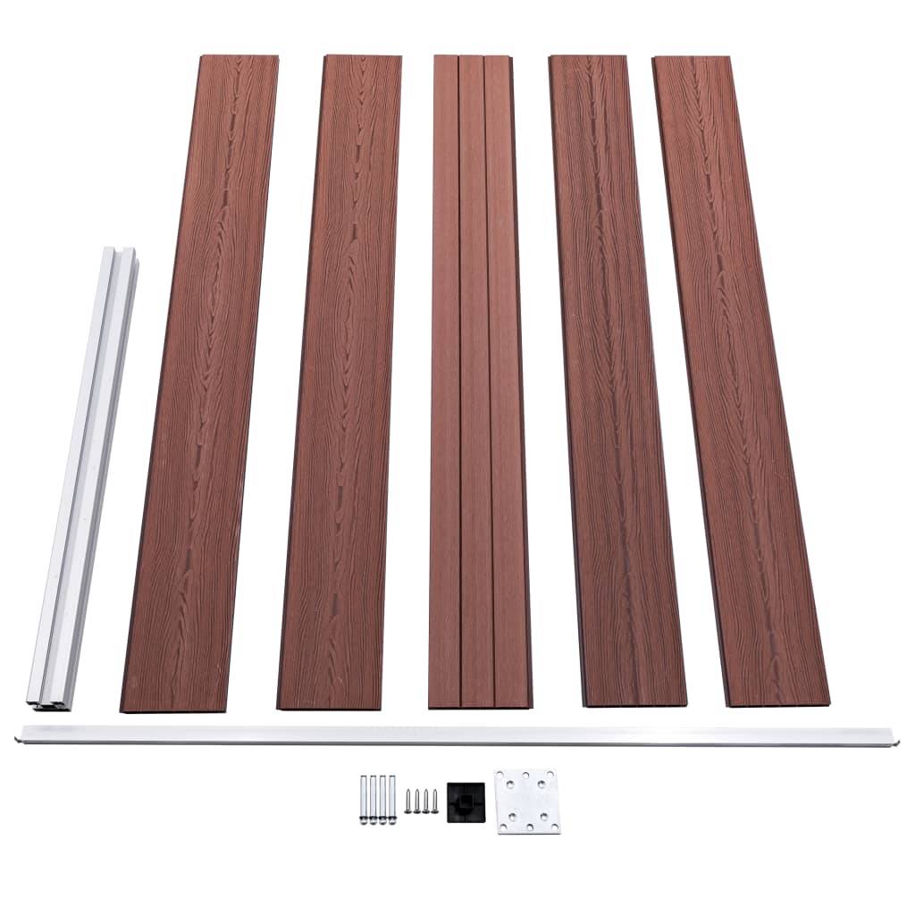 Clôture de jardin WPC composite marron 175 x 105 cm - PANGIVO - Image 6