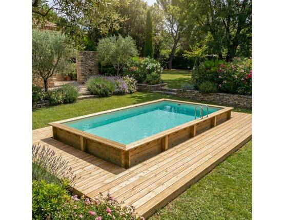 Altanka - Piscine hors sol en bois AQUA 8.5 x 4.35 - H.1.45 m, sable, cadre en métal - sans dalle - BAS7309OSPU3 - ALTANKA - Image 3