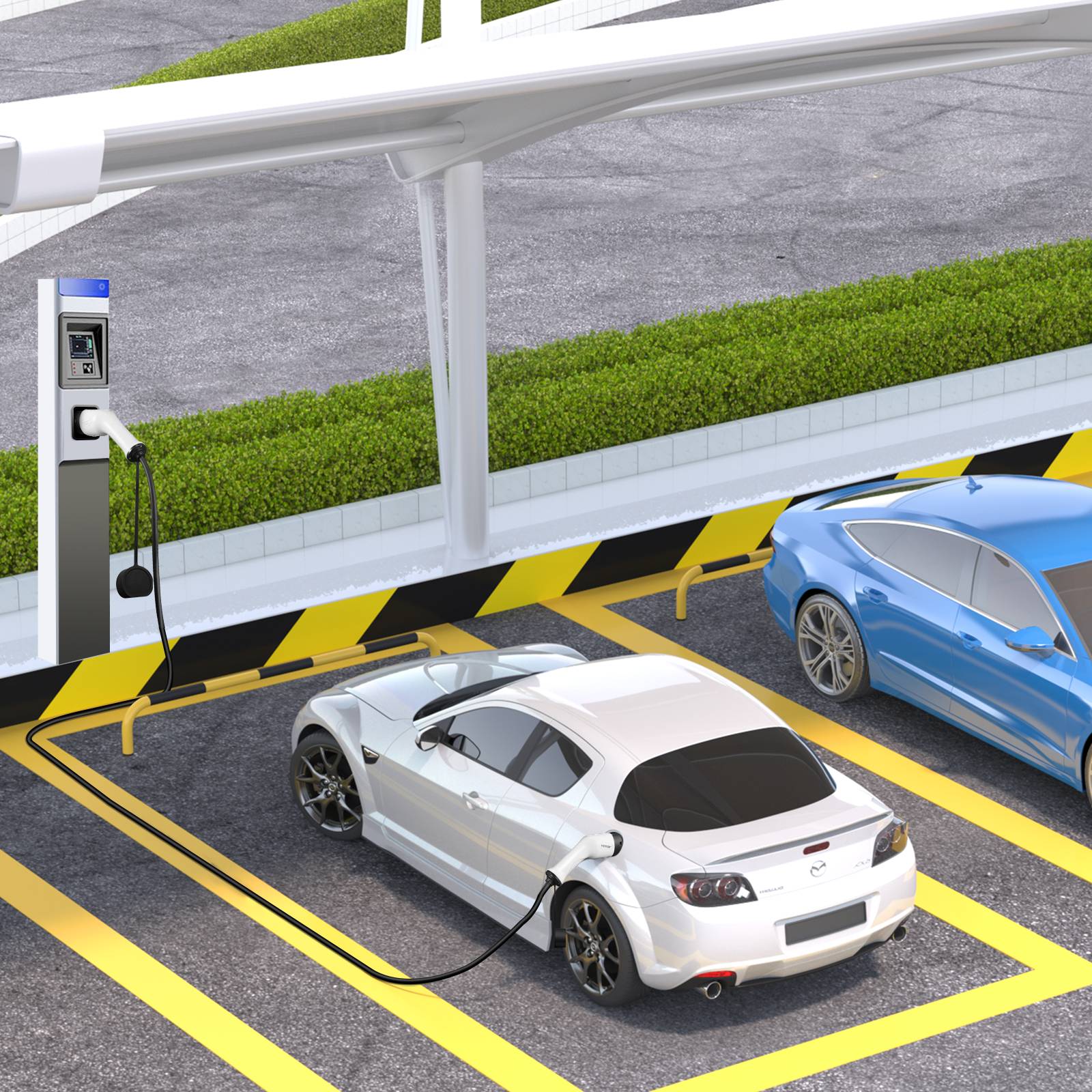 Vevor - VEVOR Câble recharge EV Type 2, 16A 11kW, 5m IP66, avec sac, pour véhicule électrique/hybride, CE/TÜV. - Image 8