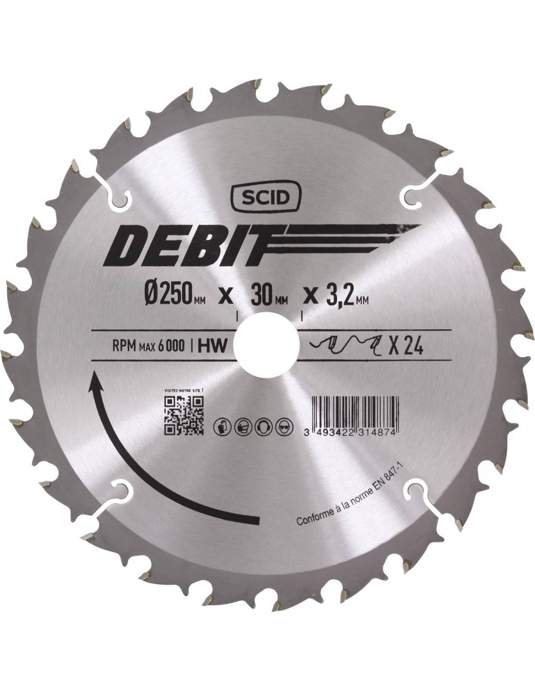 Lame Scie Circulaire Refendre 250mm Refendage Rapide Bois Brut - Scid
