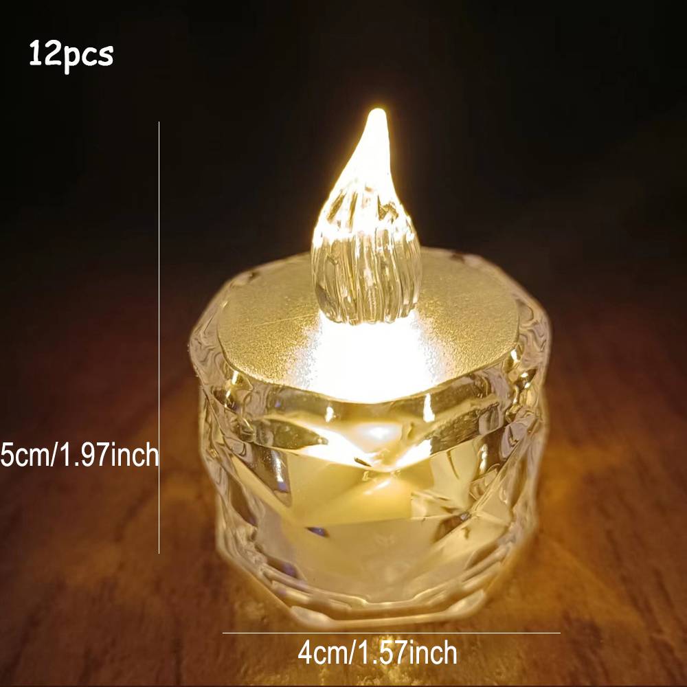 12 bougies électroniques LED sans flamme à piles, parfaites pour Halloween, Noël, Saint‑Valentin, Mariage, fête et décoration intérieure festive - Image 2