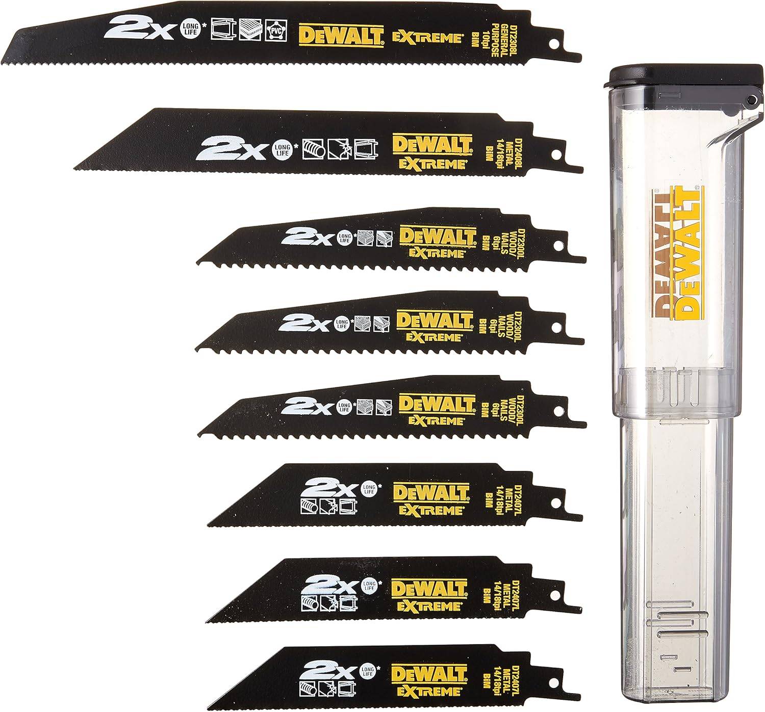 Coffret de 8 lames pour scie sabre - DEWALT - DT2443L-QZ - Image 1
