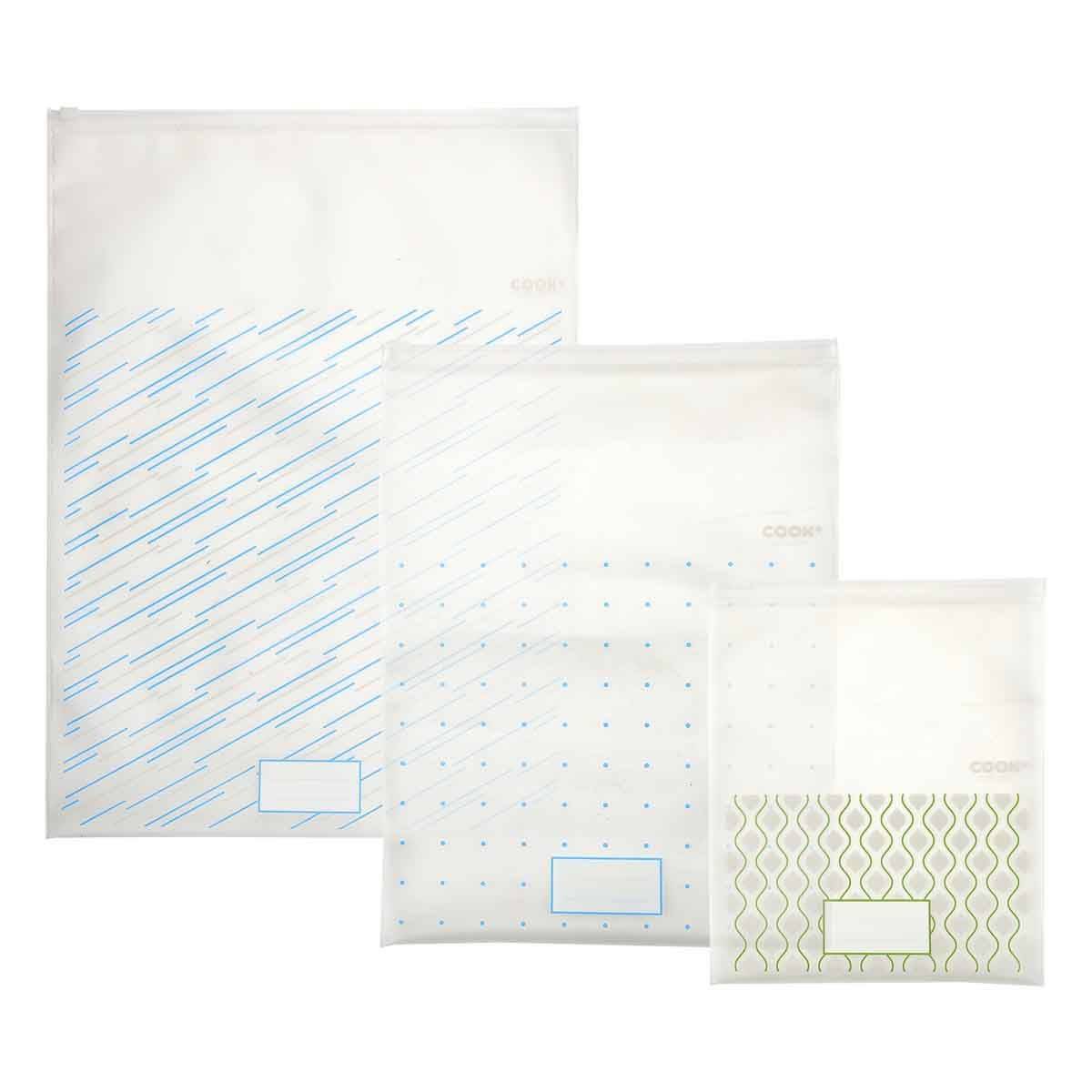 Cook Concept - Lot de 3 Sacs de Congélation "Réutilisables" 41cm Transparent - Image 1