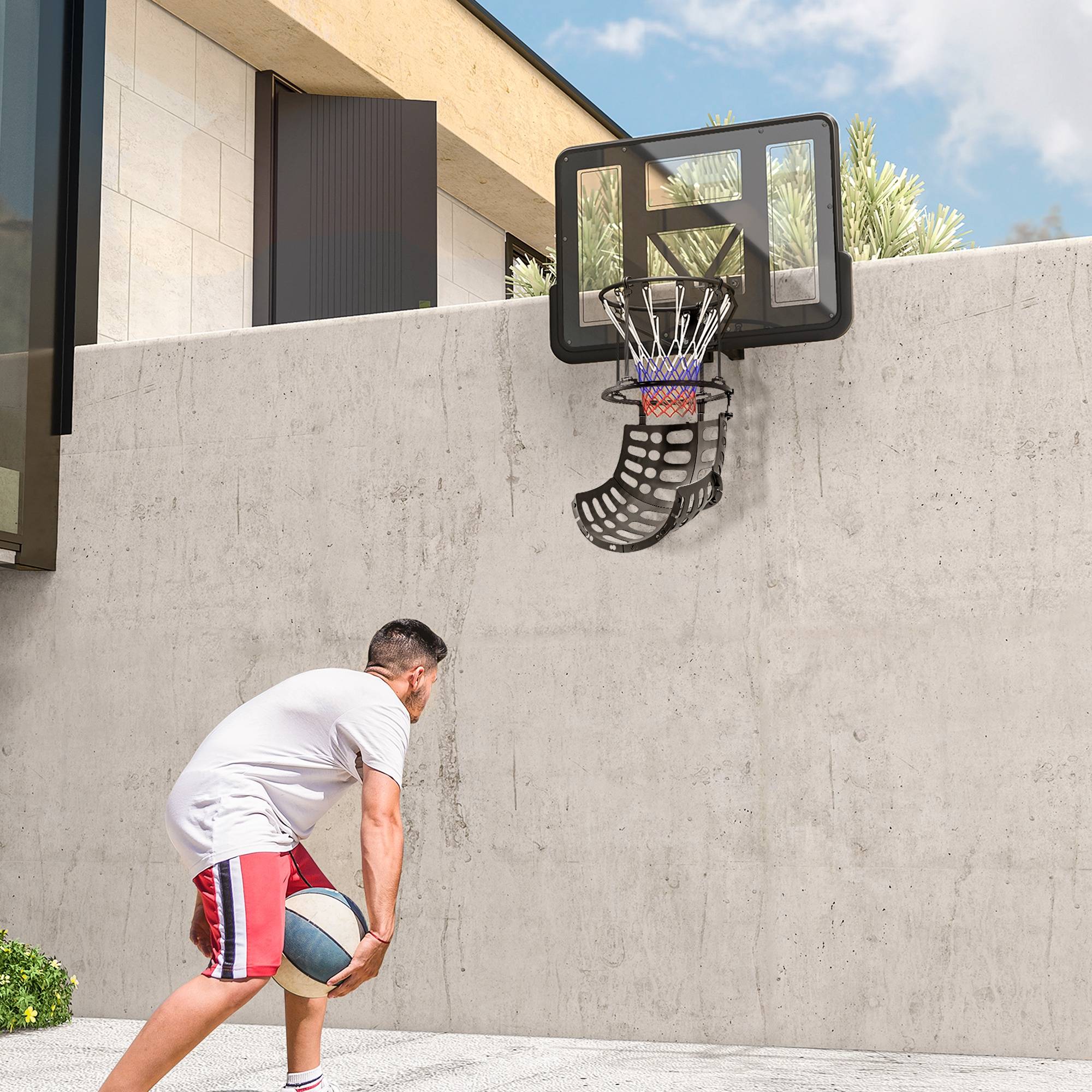 ComfortXL - Rebondisseur de basket plastique noir 35,6 x 35,6 x 75,5 cm pour panier entraînement 360° hauteur réglable - Image 1