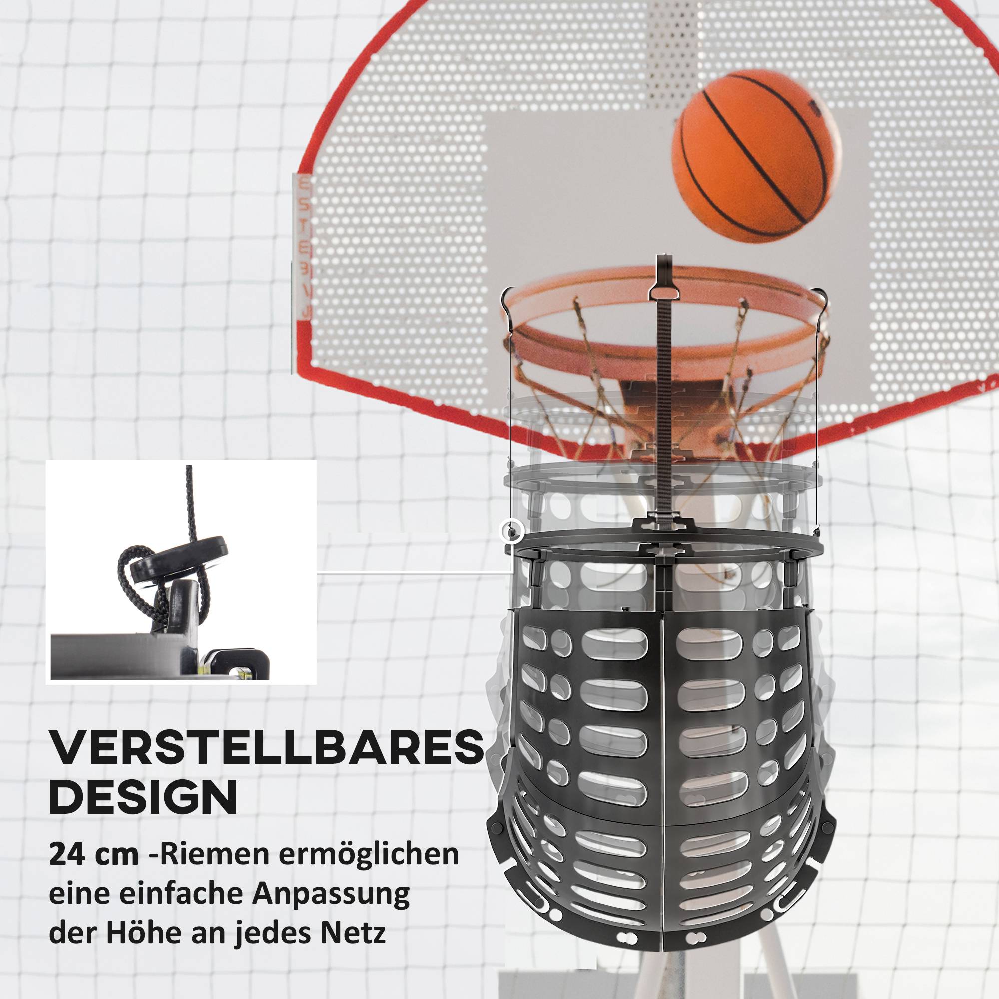 ComfortXL - Rebondisseur de basket plastique noir 35,6 x 35,6 x 75,5 cm pour panier entraînement 360° hauteur réglable - Image 4