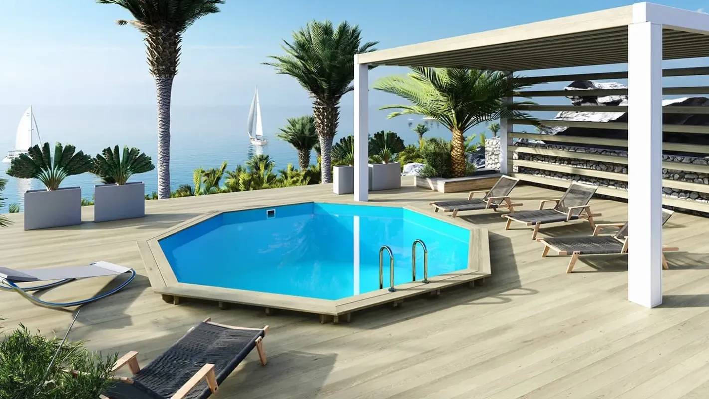 Altanka - Piscine en bois 5,37x5,37 - H.1,31 m - avec filtration - BAS754OSP - Image 2