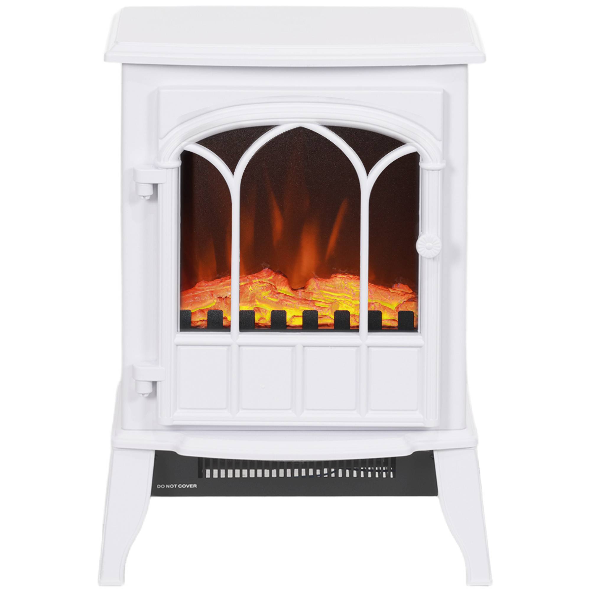 Cheminée électrique 1000W/2000W, effet flamme, température réglable et protection contre la surchauffe, pour une surface de 15 à 30 m², blanche - Image 2