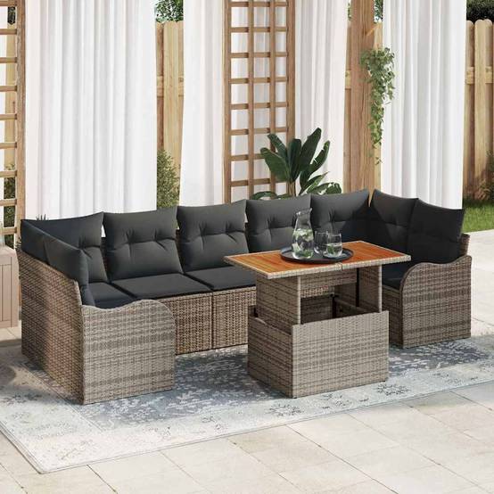 ComfortXL - Salon de jardin 8 places en Poly rotin modulable avec coffres de rangement Gris – ComfortXL Outdoor Living - Image 1