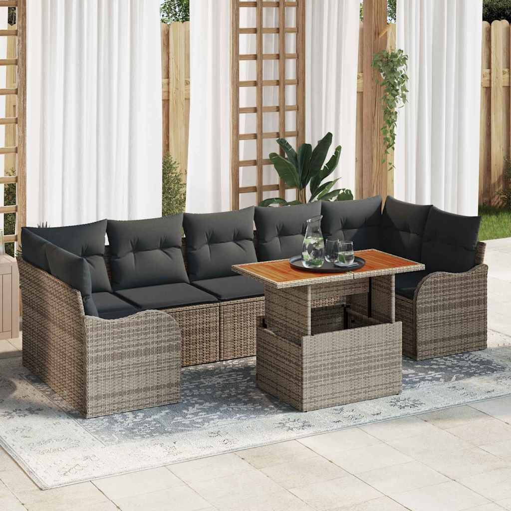 ComfortXL - Salon de jardin 8 places en Poly rotin modulable avec coffres de rangement Gris – ComfortXL Outdoor Living - Image 1