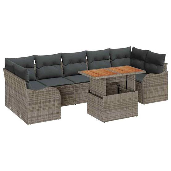 ComfortXL - Salon de jardin 8 places en Poly rotin modulable avec coffres de rangement Gris – ComfortXL Outdoor Living - Image 2
