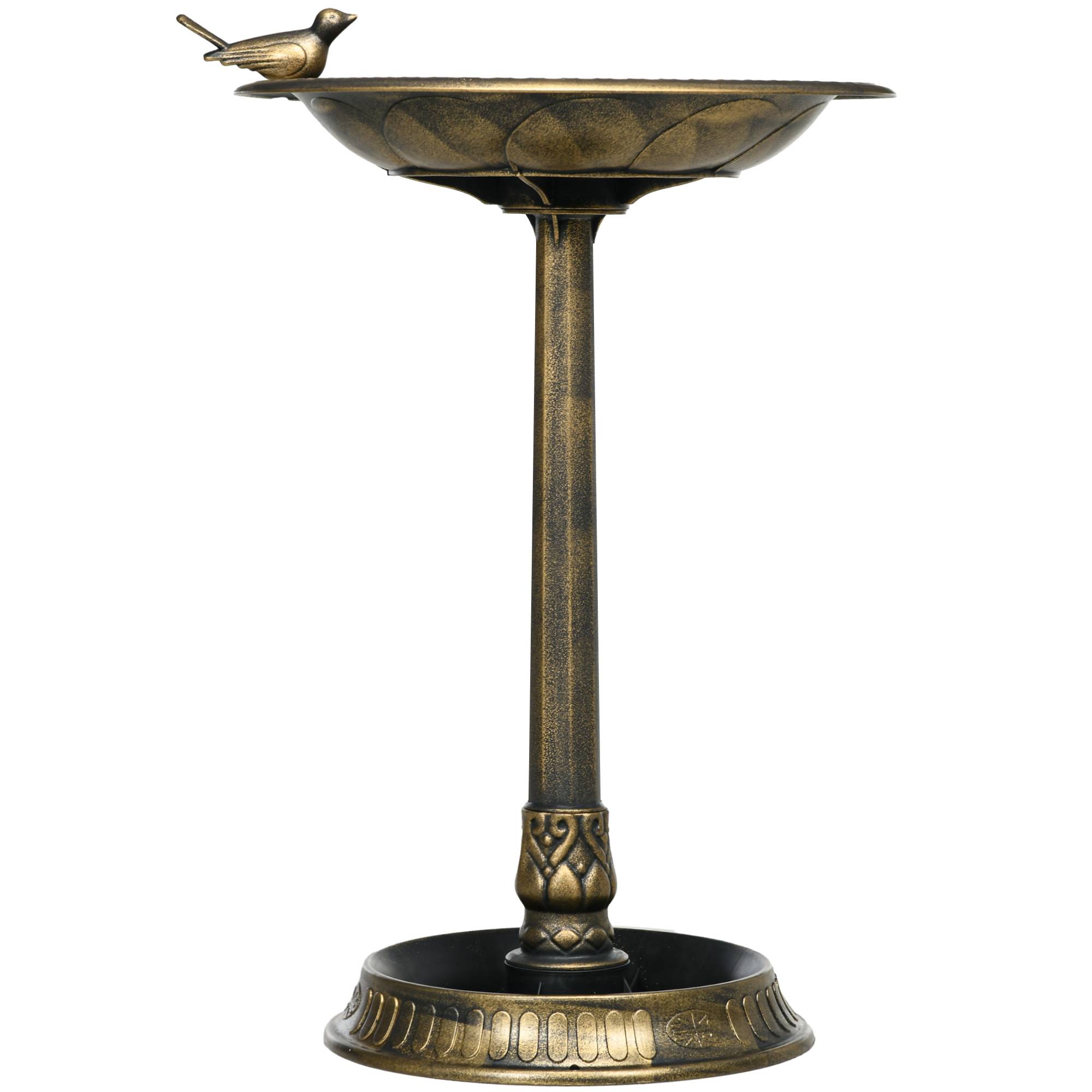ComfortXL - Bain d’oiseaux extérieur polypropylène bronze 2 niveaux mangeoire abreuvoir - ComfortXL Outdoor Living - Image 2