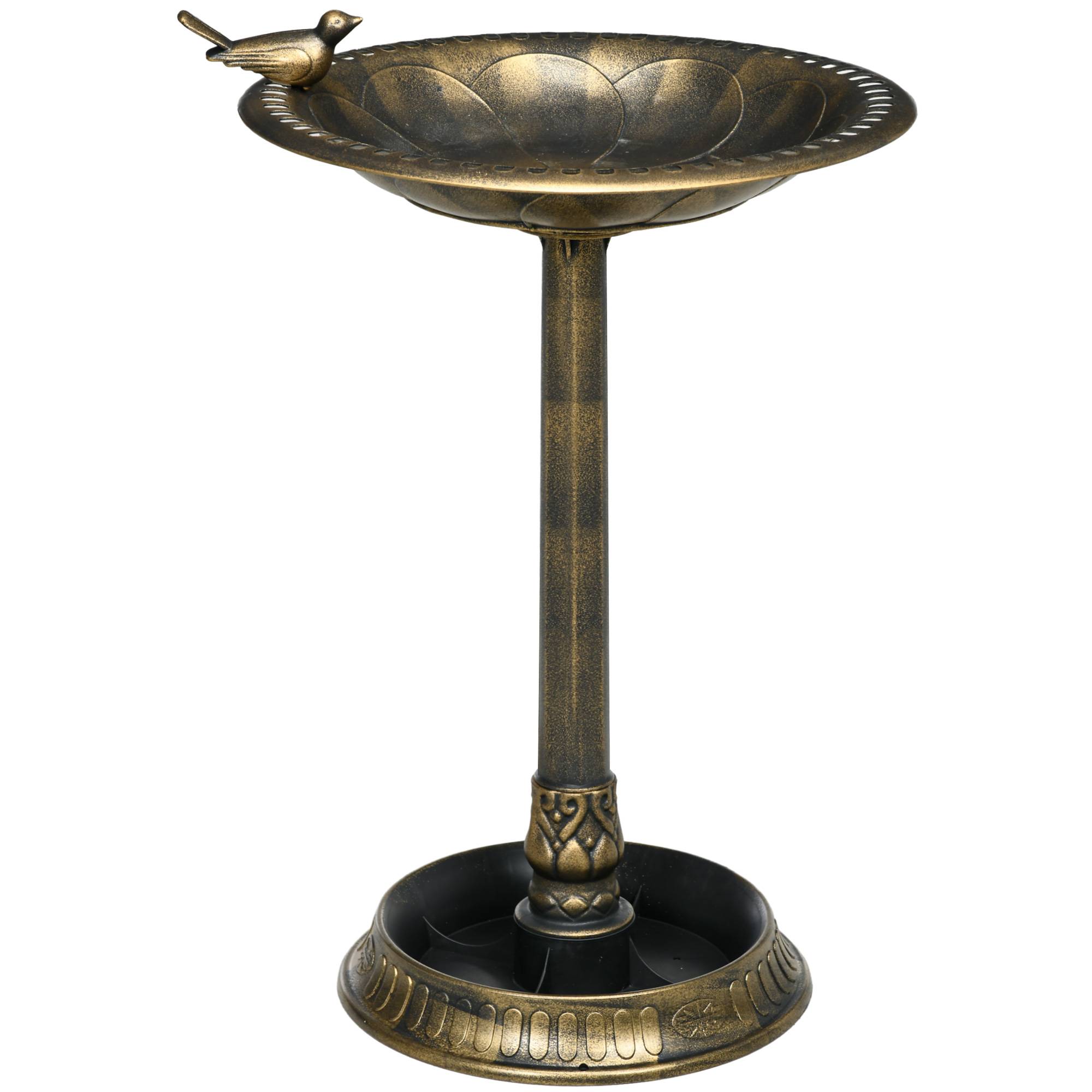 ComfortXL - Bain d’oiseaux extérieur polypropylène bronze 2 niveaux mangeoire abreuvoir - ComfortXL Outdoor Living