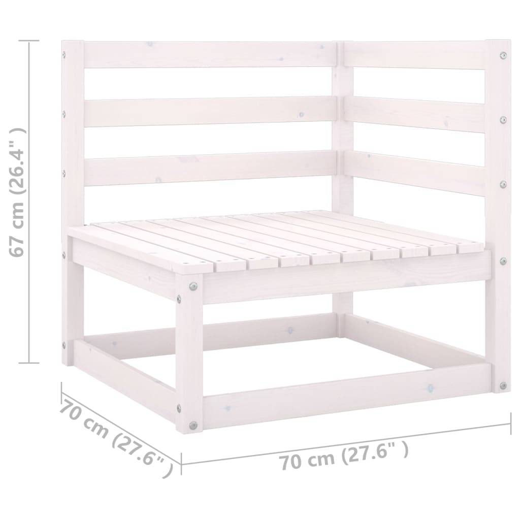 Helloshop26 - Salon de jardin meuble d'extérieur ensemble de mobilier 10 pièces avec coussins blanc bois de pin massif - Image 6