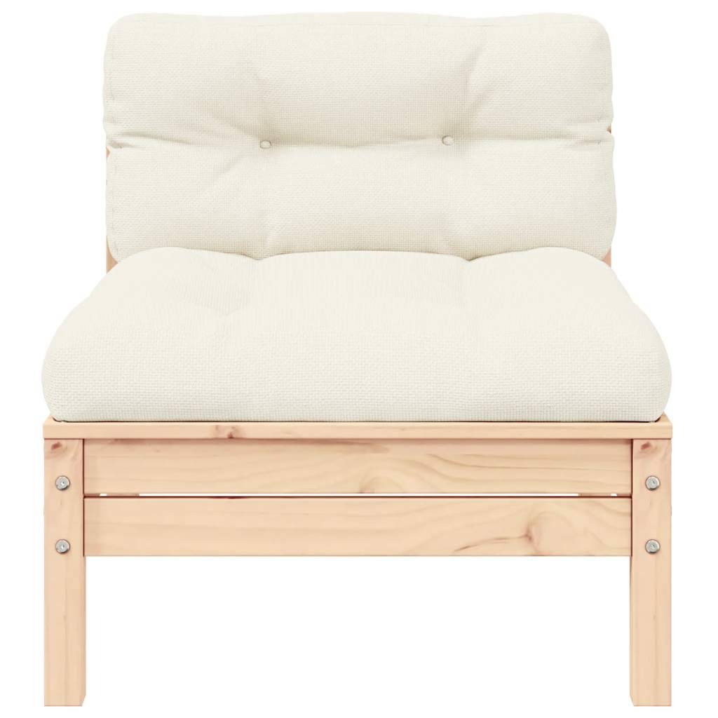 Canapé 2 places de jardin | Canapé D'extérieur | Sofa De Jardin et coussins crème Bois de pin solide Maison Chic - Image 3