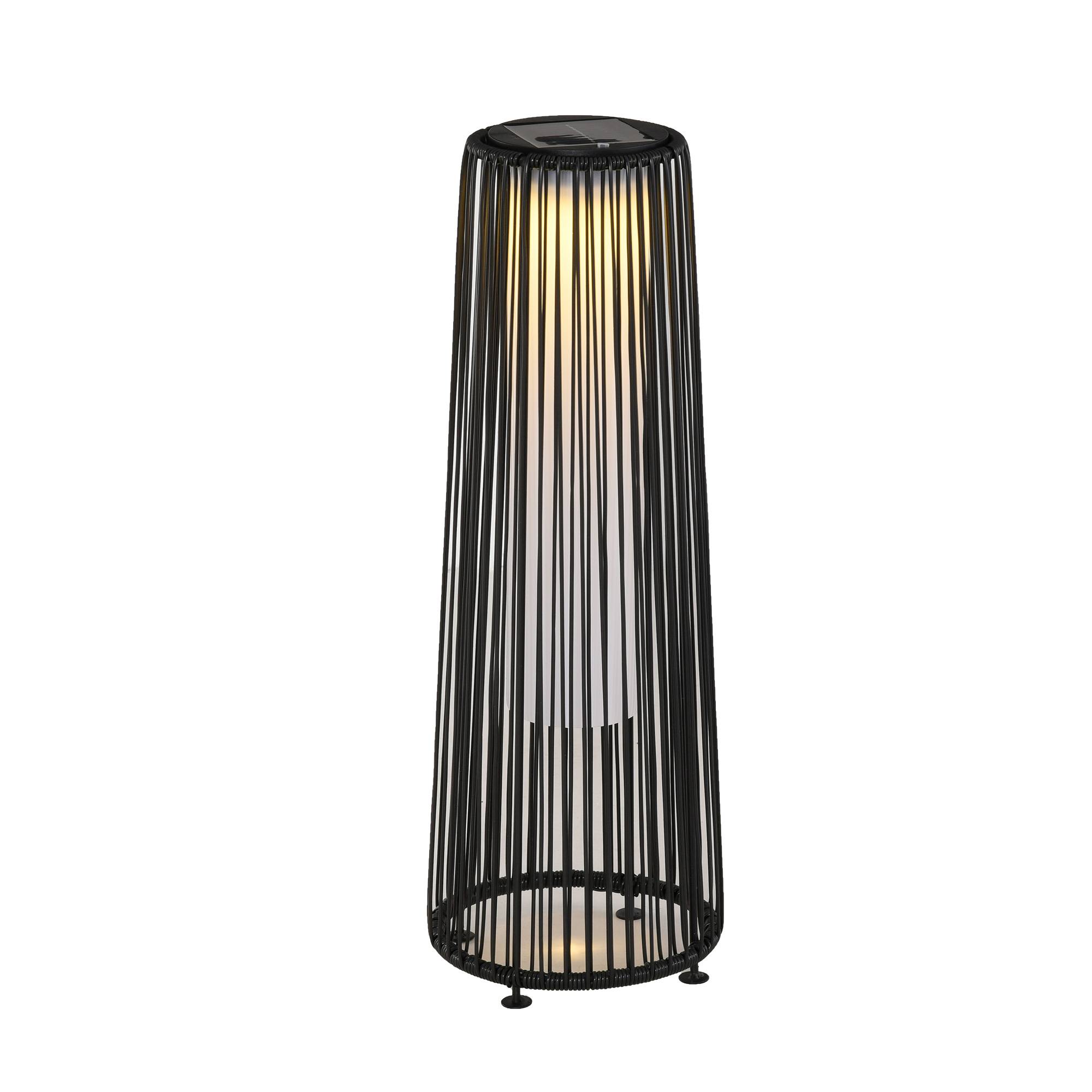 Lampadaire de jardin LED résine tressée noir 21.5 x 21.5 x 61 cm - PANGIVO - Image 2