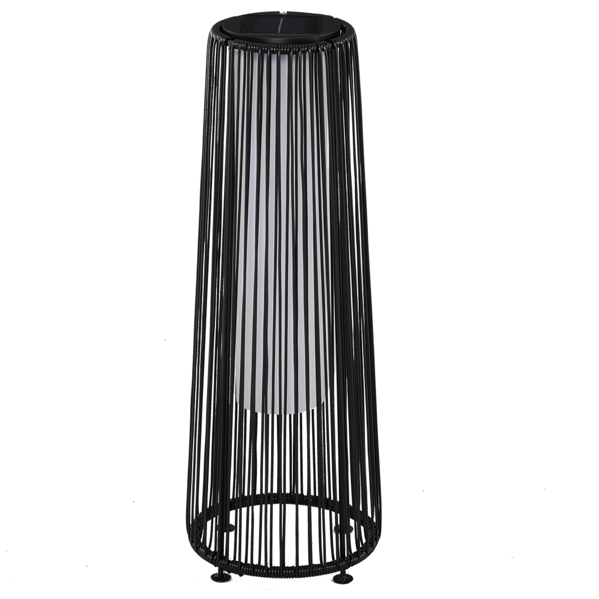 Lampadaire de jardin LED résine tressée noir 21.5 x 21.5 x 61 cm - PANGIVO - Image 1