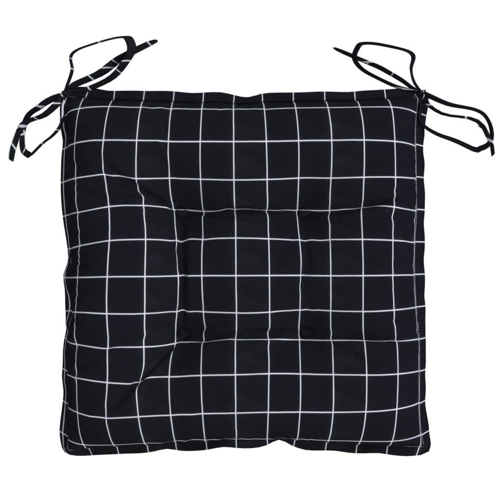 Coussins de chaise tissu Oxford carreaux noir 50 x 50 x 7 cm - PANGIVO - Image 6